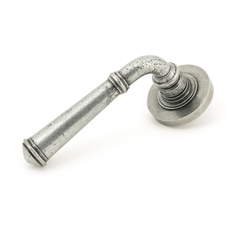 Regency Lever on Rose Set (Plain) - Unsprung, Pewter Patina