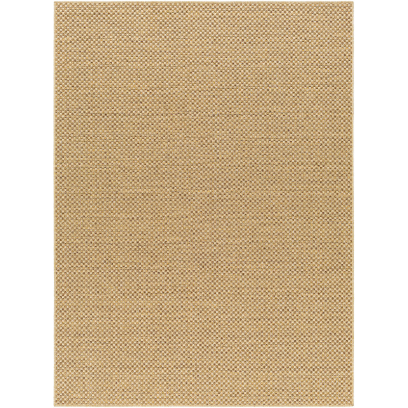 Tapis brun clair à carreaux Agnes, Rond 8 pi