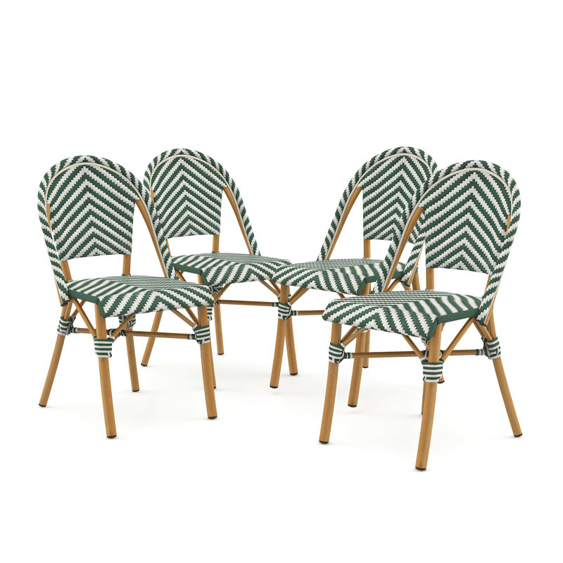 Chaise d'appoint Correll, Vert/blanc