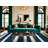 Washable Ink Blue White Striped Area Rug-2138759263
