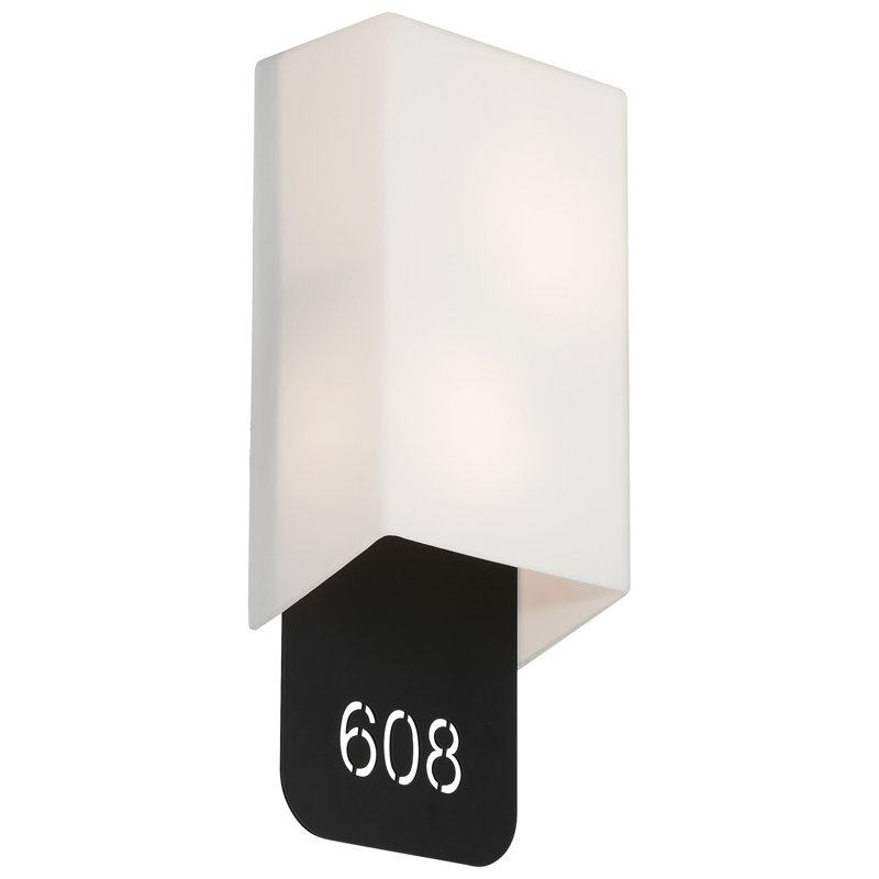 Décor 2 Light Indoor LED Address Light With Braille - Black Finish, Black