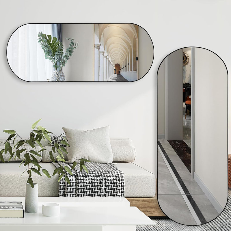 Miroir de plancher pleine longueur arqué