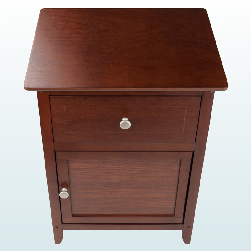 Emerson Accent Table with Removable Handle in Brown, 24.78'' H X 18.39'' W X 14.73'' D, Walnut