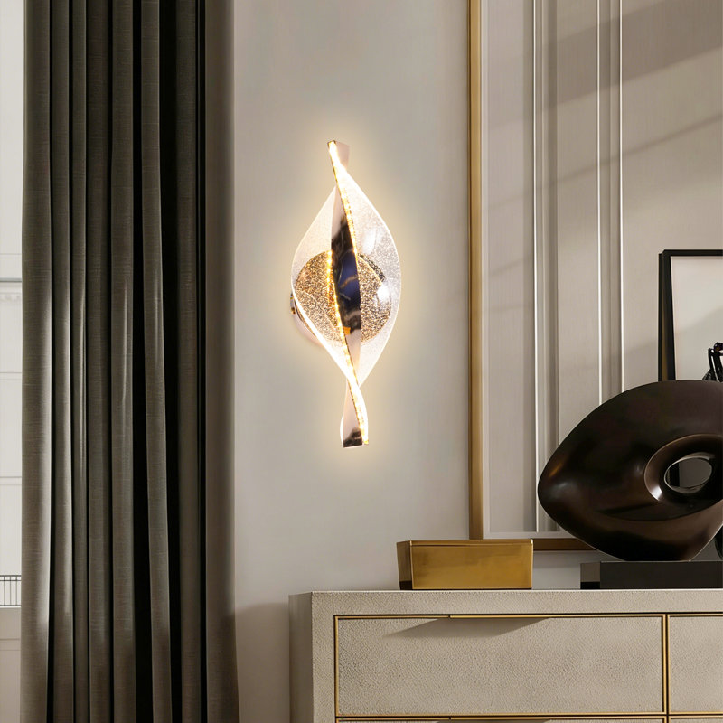 Lampe murale moderne de luxe en acrylique creux, lumière de chevet à intensité variable tricolore