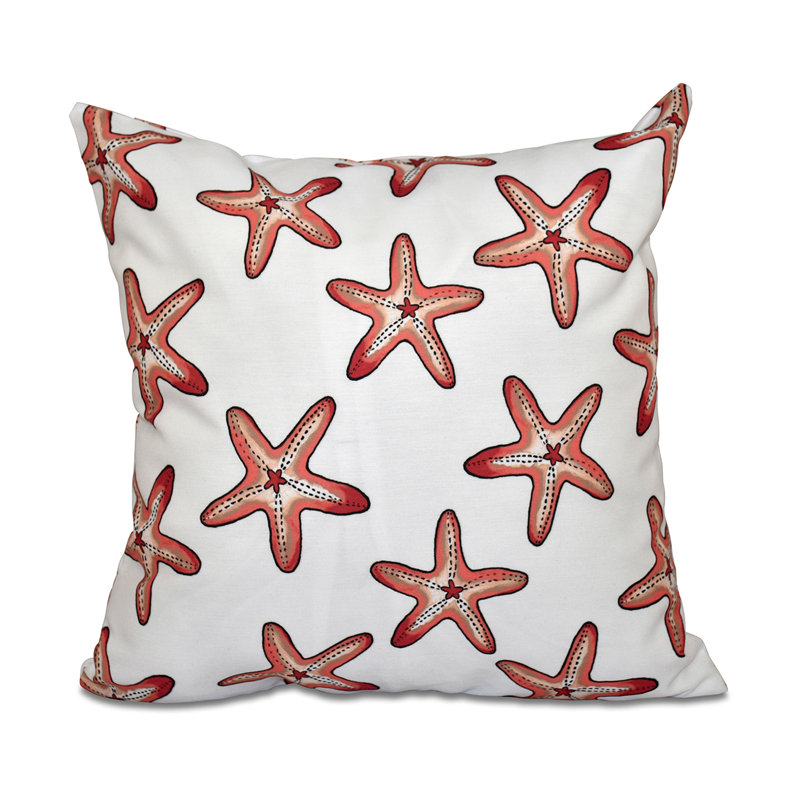 Beach Vacation Pillow Cover & Insert, 26" H x 26" W, Coral