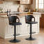 Ensemble de 2 tabourets de comptoir pivotants à hauteur réglable Ferriera, chaises de bar rembourrées en similicuir avec base en métal, repose-pieds, îlot de cuisine Mid-Century pour îlot de cuisine, bar personnel, pub, café ou bureau, noir-1301150087