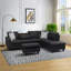 Canapé modulaire en forme de L avec porte-gobelet - Noir - Droite