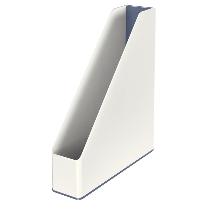 Free Standing Magazine Rack, White/Grey