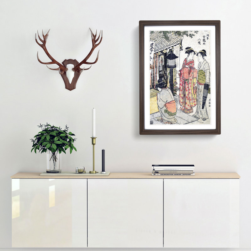 Enmei Jizo by Torii Kiyonaga - Picture Frame Painting Print, 65cm H x 48cm W x 2cm D, Walnut Framed