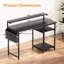 Office Computer Desk with LED Light,Office Table with Monitor Stand for Home/Office Use, Corner Desk with Large Storage Bag and Height Adjustable Storage Shelf, Remote Worker-1436900635-1432081413