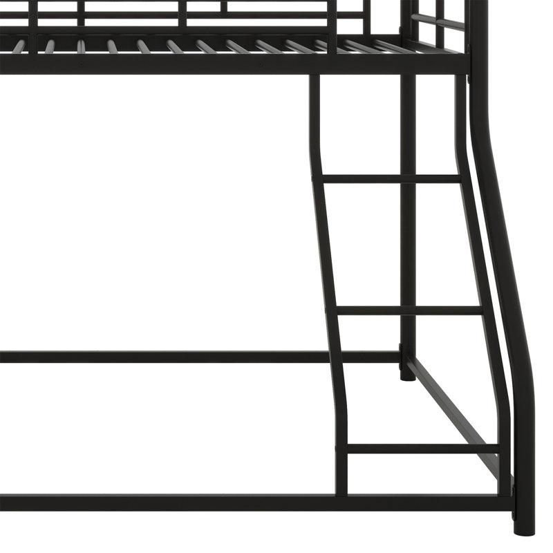Allaben Metal Bunk Bed With Ladder And Guardrail, Twin XL over Queen