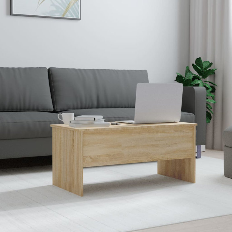 17 Stories Coffee Table Sonoma Oak 102X50.5X46.5 Cm Engineered Wood, Oak