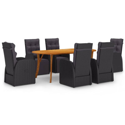 Vidaxl Garden - 1 table 6 x chaise 6 x coussin de siège 6 x coussin de dossier - table ovale