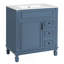 Meuble-lavabo de 30 po avec lavabo en céramique, petite armoire de salle de bain, armoire moderne avec 2 tiroirs et tablette réglable-1640505753