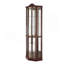 Vitrine d'angle vitrée lumineuse avec tablettes réglables-1643536653