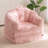 2 In 1 Convertible Pink Faux Fur Bean Bag Sofa Chair-519206338