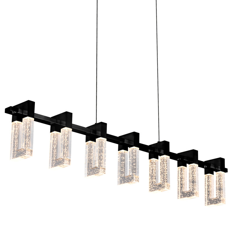 Sorrento Black Crystal Bubble Effect 40-inch LED Linear Chandelier