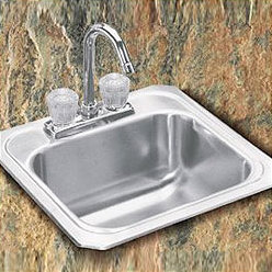 Celebrity 15" x 15" Self-Rimming Stainless Steel Bar Sink With Faucet