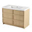 Meuble-lavabo simple autoportant de 42 po avec lavabo en résine et 2 portes d'armoire à fermeture en douceur-31853029