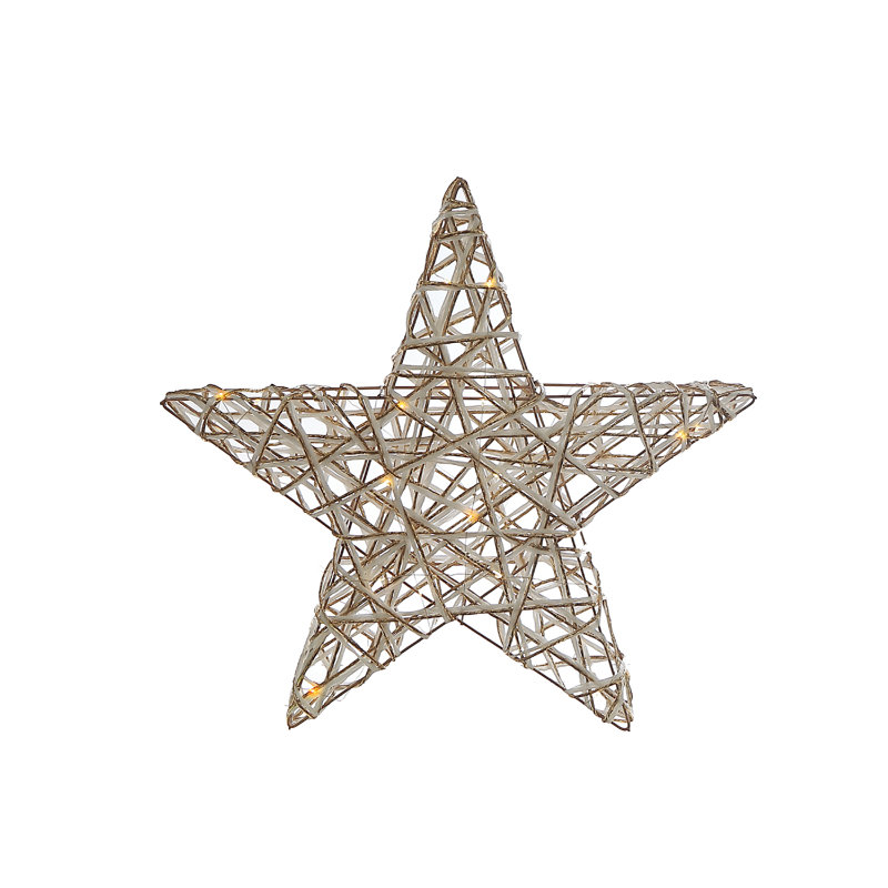 Petite étoile en papier à DEL, Blanc / doré, H 18,9 po x l 2,76 po x P 19,69 po