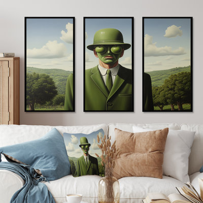 Portrait d'un homme vert surréalisme - art mural surréalisme