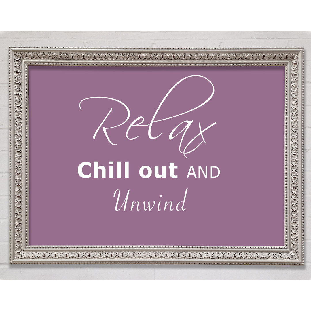 Badezimmer Zitat Relax Chill Out Vivid Pink Gerahmter Druck