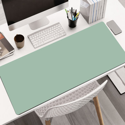  Rubber Mouse Pad, Smooth Microfiber Surface, Non-Slip Base, Rounded Edge Decorative Mouse Mat for Office & Gaming,12×32 Inch ,Solid Sage Green Texture