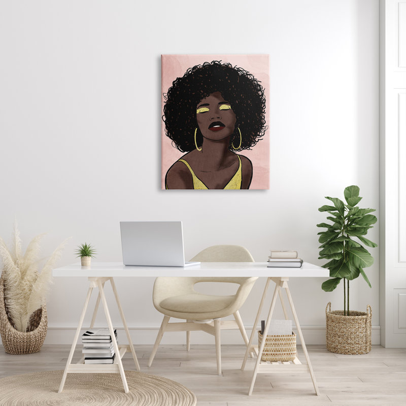 Ombre à paupières femme forte avec des cosmétiques glamour par Marcus Prime - impression sur toile, Toile tendue
