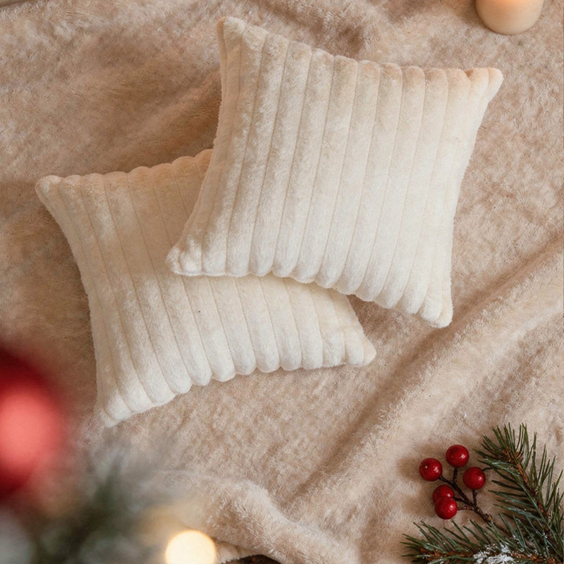Cotton Square Cushion, White, 17cmH x 17cmW