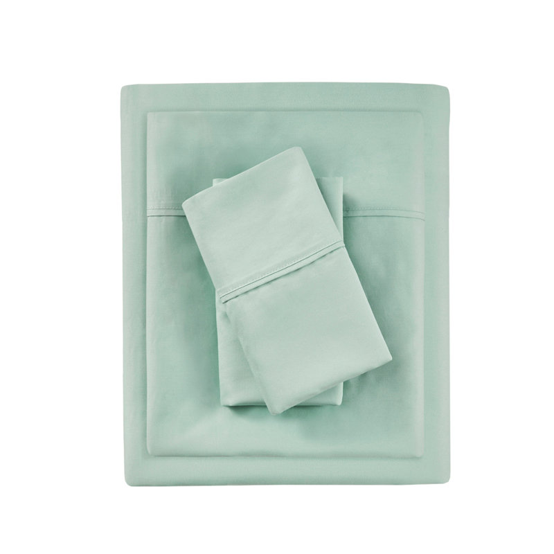 Ensemble de draps 4 pièces en mélange de coton à température élevée pour grand lit HeiQ, Seaform