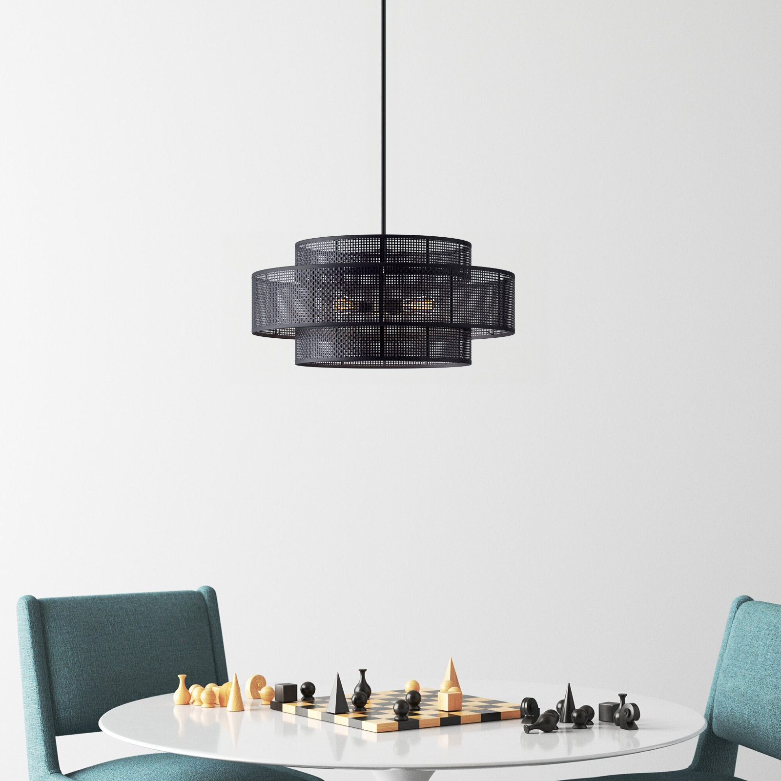 Dominique 3-Light Chandelier, Black
