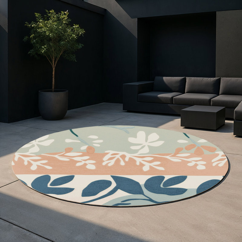 Rustic Trails Indoor And Outdoor Area Rug, Round 5'