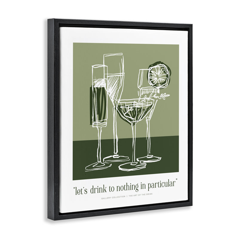 Cadre flottant Green Drink Toast, par Lettred and Lined, Cadre flottant noir de jais, H 21 po x l 17 po