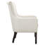 Fauteuil d'appoint de luxe classique beige avec revêtement 100% texturé, siège en mousse haute densité, garniture cloutée, pieds en bois finis, coussin de siège de 33 po de largeur, pi