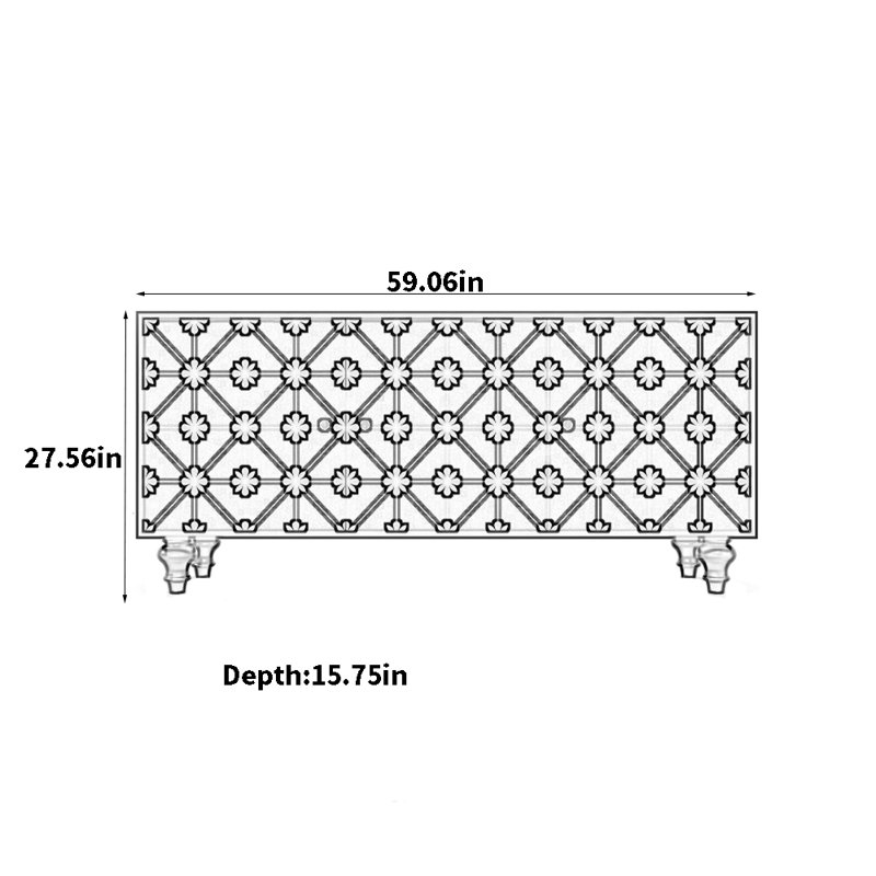 Buffet peint floral
