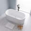 Baignoire autoportante moderne en acrylique linéaire de 150 x 76 cm avec trop-plein et bonde rétractable, certifiée CUPC, blanc brillant-134784351-134784349