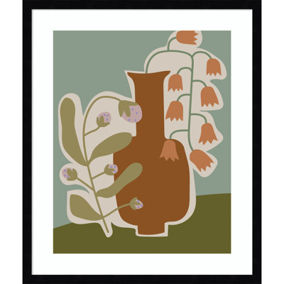Expressive Abstract House Plant Terracotta Vase Framed On Paper by The Creative Bunch Studio Print