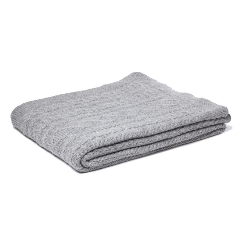 Howard Cable Alpaca Throw, Gray