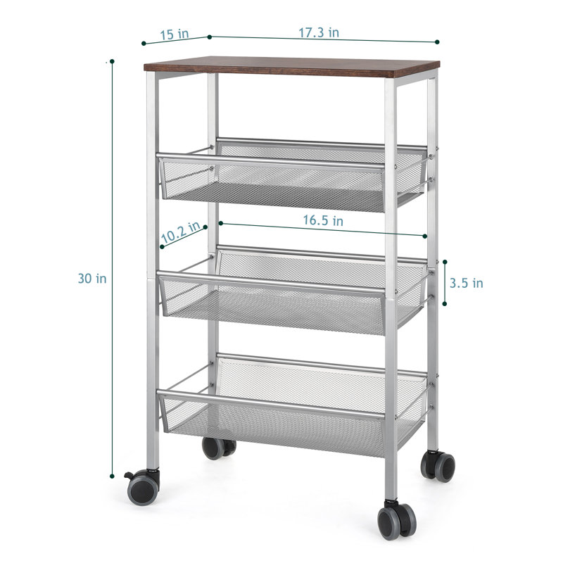 30'' H x 7'' W Utility Cart with Wheels