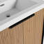 Meuble-lavabo de 30 po avec lavabo en résine et 2 armoires à fermeture en douceur. Décoration contemporaine. Capacité de rangement généreuse. Structure en contreplaqué. Lavabo autoportant à finition café. Aspect design. Caractéristique de la porte. Ample
