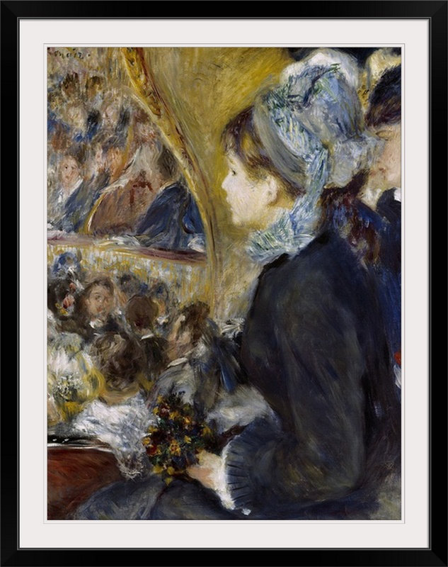 «At the Theatre 1876» par Pierre-Auguste Renoir - reproduction d'art, l 44 po x P 35 po x H 1 po, Cadre noir
