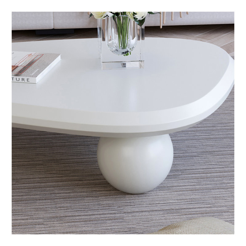 Cloud Coffee Table With 3 Ball Legs Modern Wooden Accent Centre Table Unique Accent Table For Small Spaces For Living Room