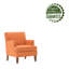 Chaise d'appoint rembourrée en tissu avec pieds en bois d'hévéa Yalonda-428079479