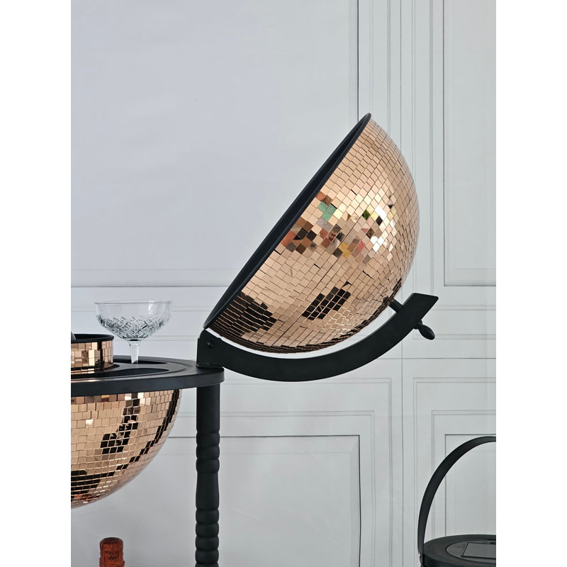 Metal Globe Bar, Black/Bronze