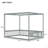 Full Size Canopy Frame Rubber Wood Floor Bed With Fence,Guardrails