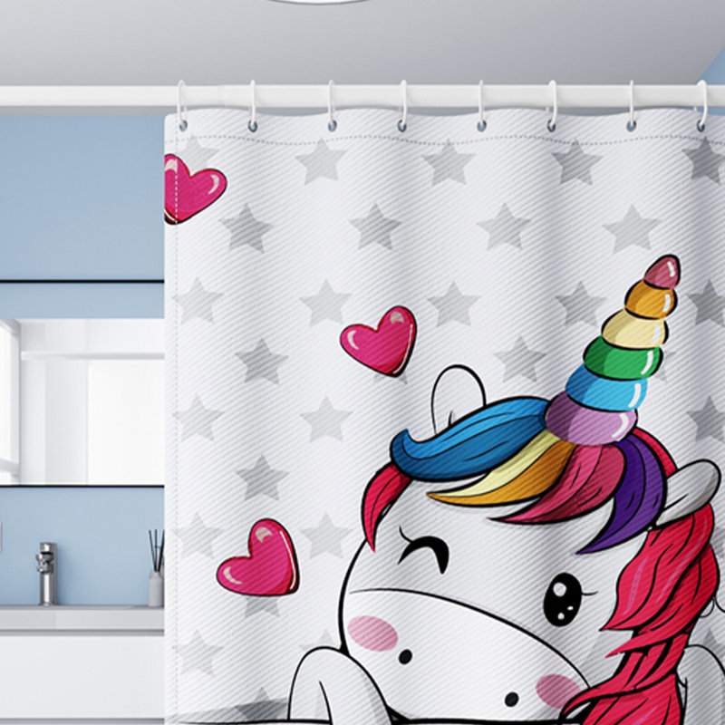 Rideau de douche avec crochets inclus
