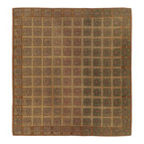 Antique Hooked Wool Rug in Warm Gold by Rug & Kilim, 1920-1929