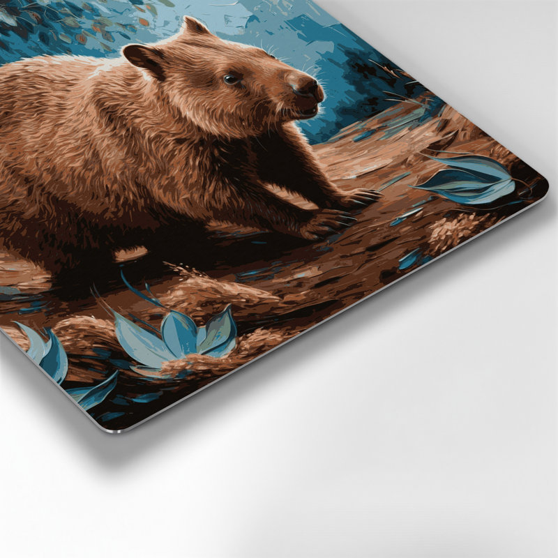 Faune, art mural gris en métal Wombat, H 12 po x l 12 po