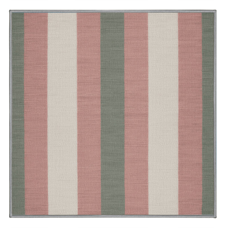 Tapis brun à carreaux lavable à la machine, Carré 6 pi