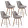 Swivel Upholstered 26''Counter Stool And Bar Stools With Full Back And Solid Wood Frame